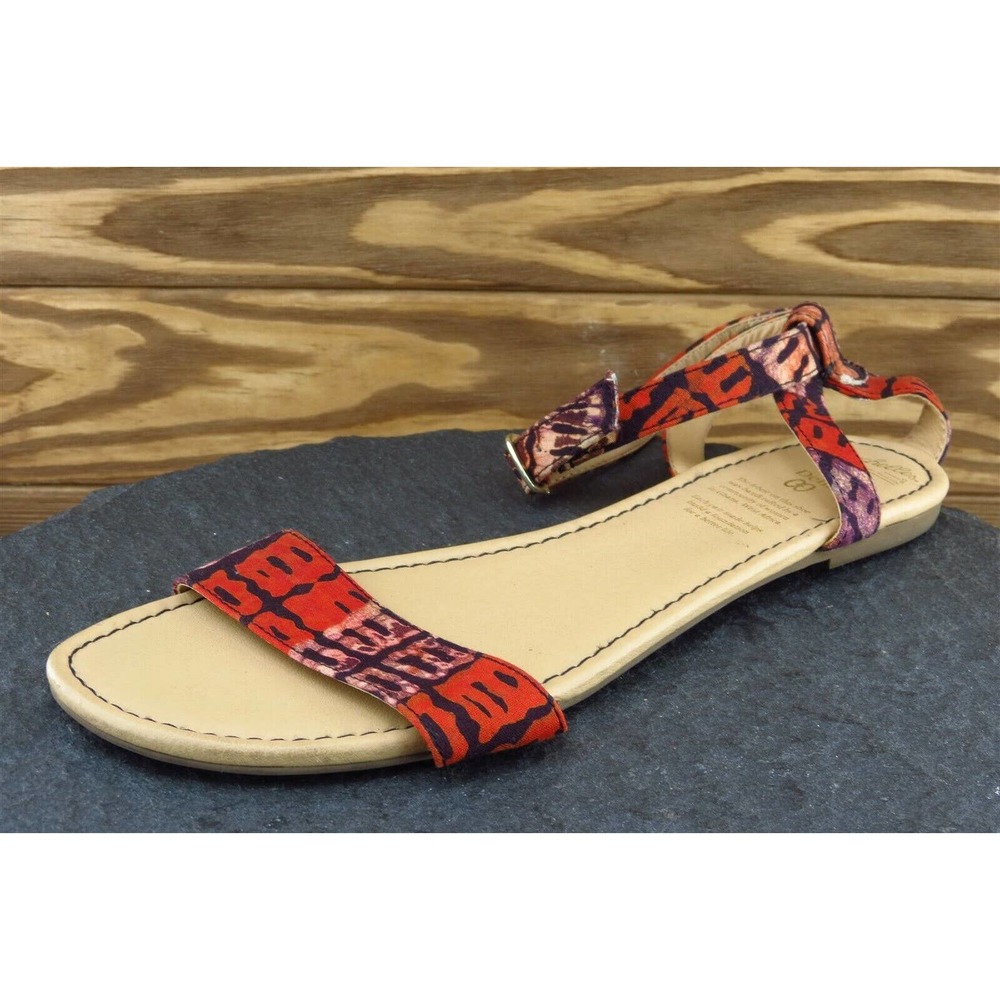 Seychelles Sz 9.5 M Red Ankle Strap Fabric‎ Women Sandals Della
